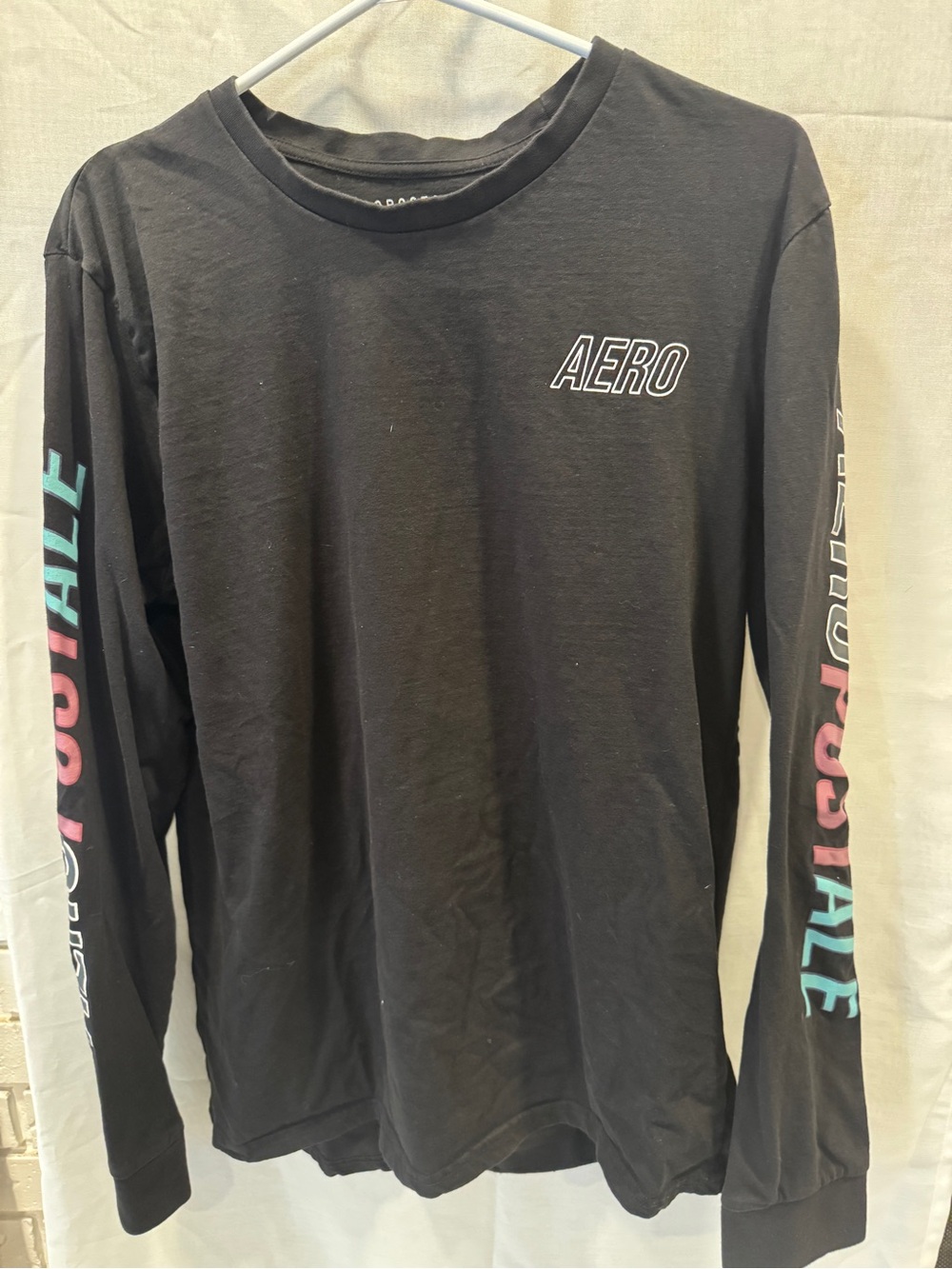 Aeropostale Black Logo Crew Neck Tee